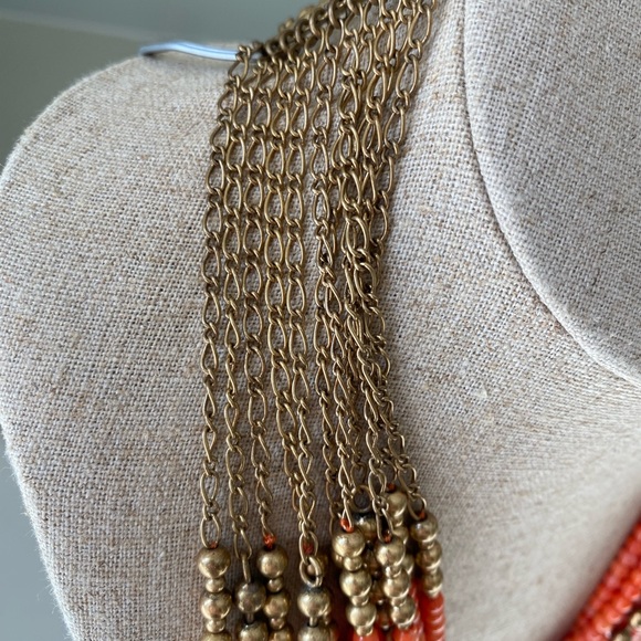 Stella and Dot multi strand Coral necklace - Picture 3 of 4
